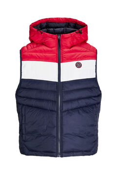 Springfield Quilted hooded gilet navy