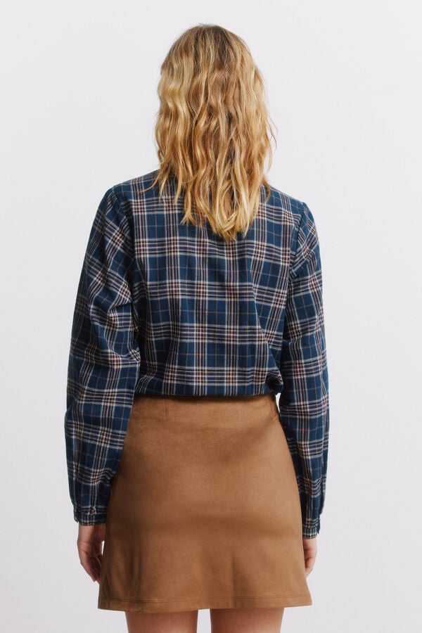 Springfield Short faux suede skirt nude