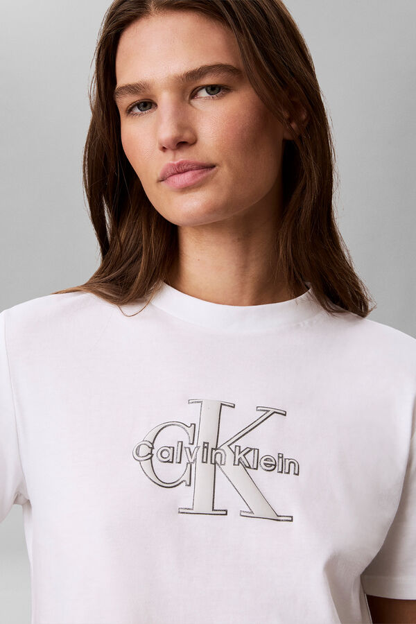 CK Jeans Short sleeve T-shirt logo blanc