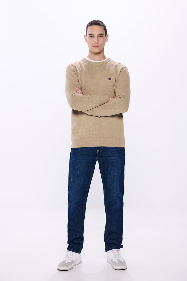 Springfield Plain colour jumper srednjebež