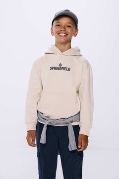 Springfield Sudadera capucha logo niño estampado fondo blanco