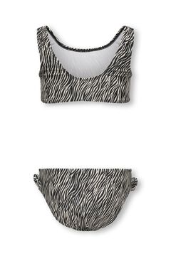 Only Girls Bikini estampado cebra con nudo y lazos laterales