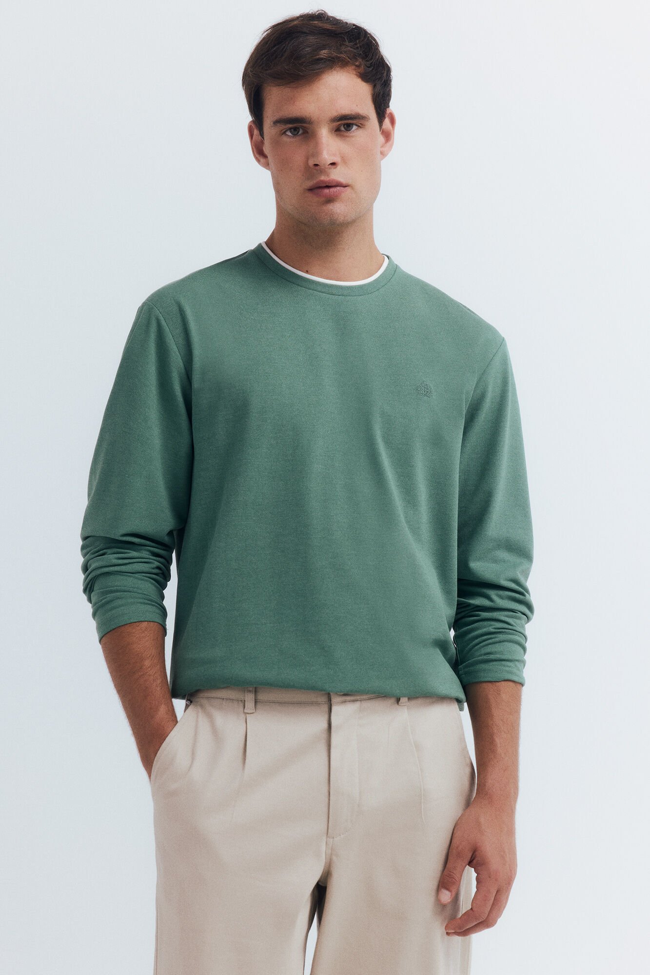 Springfield Double melange long sleeve T-shirt