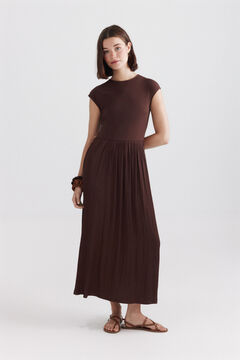 Springfield Bimaterial midi dress