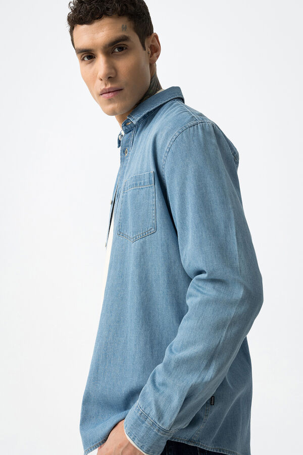 Tiffosi Camisa Denim Regular Fit azul