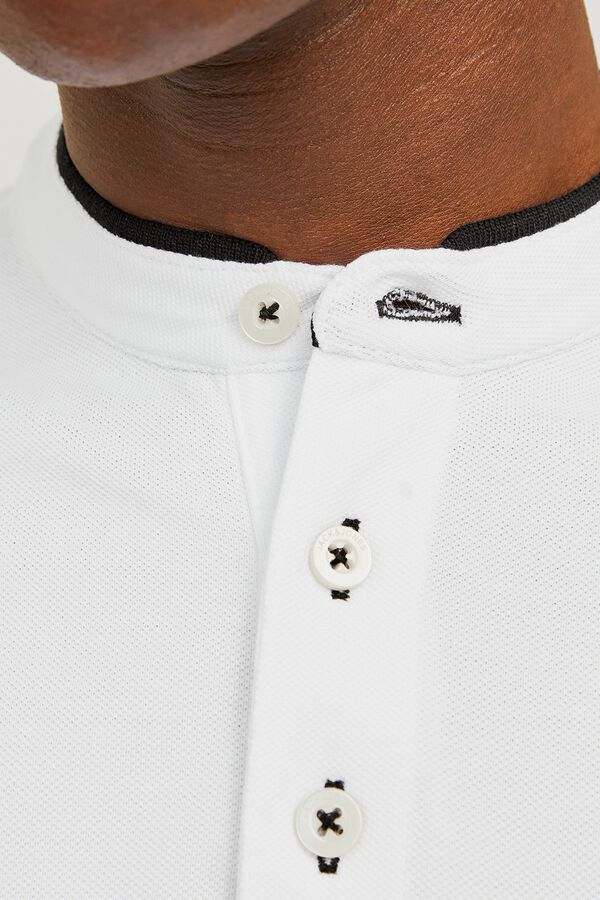 Jack & Jones Cotton slim fit polo shirt white
