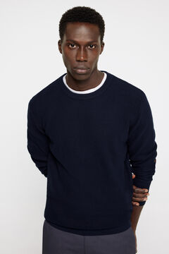 Springfield Textured elbow patches jumper navy