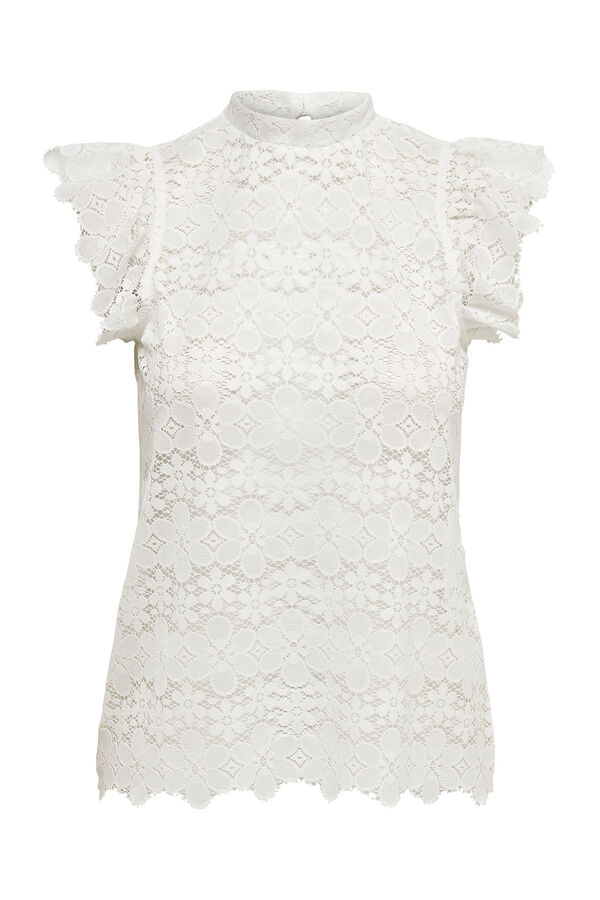 Springfield Sleeveless lace blouse white