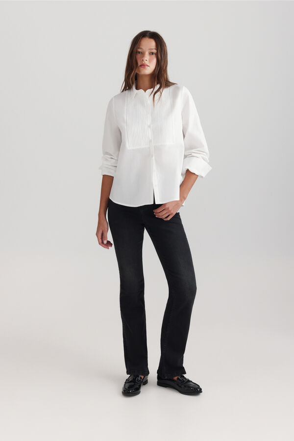 Springfield Pleated basic shirt white