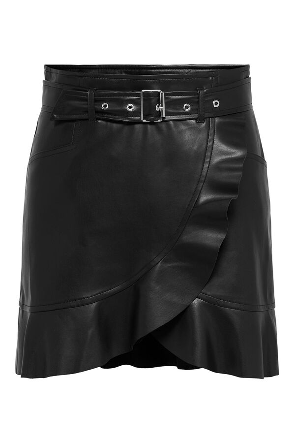 Springfield Faux leather mini skirt crna
