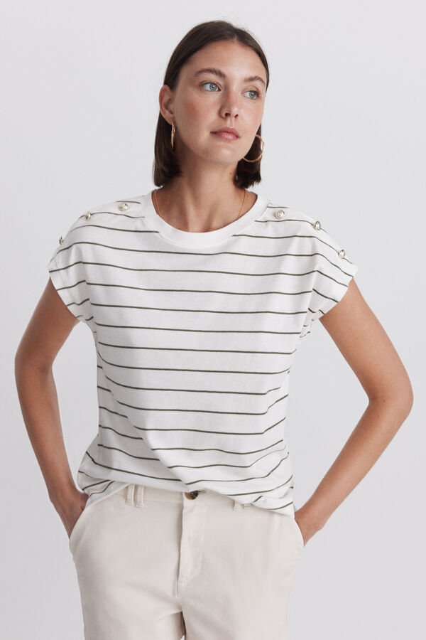 Springfield Gold button T-shirt printed