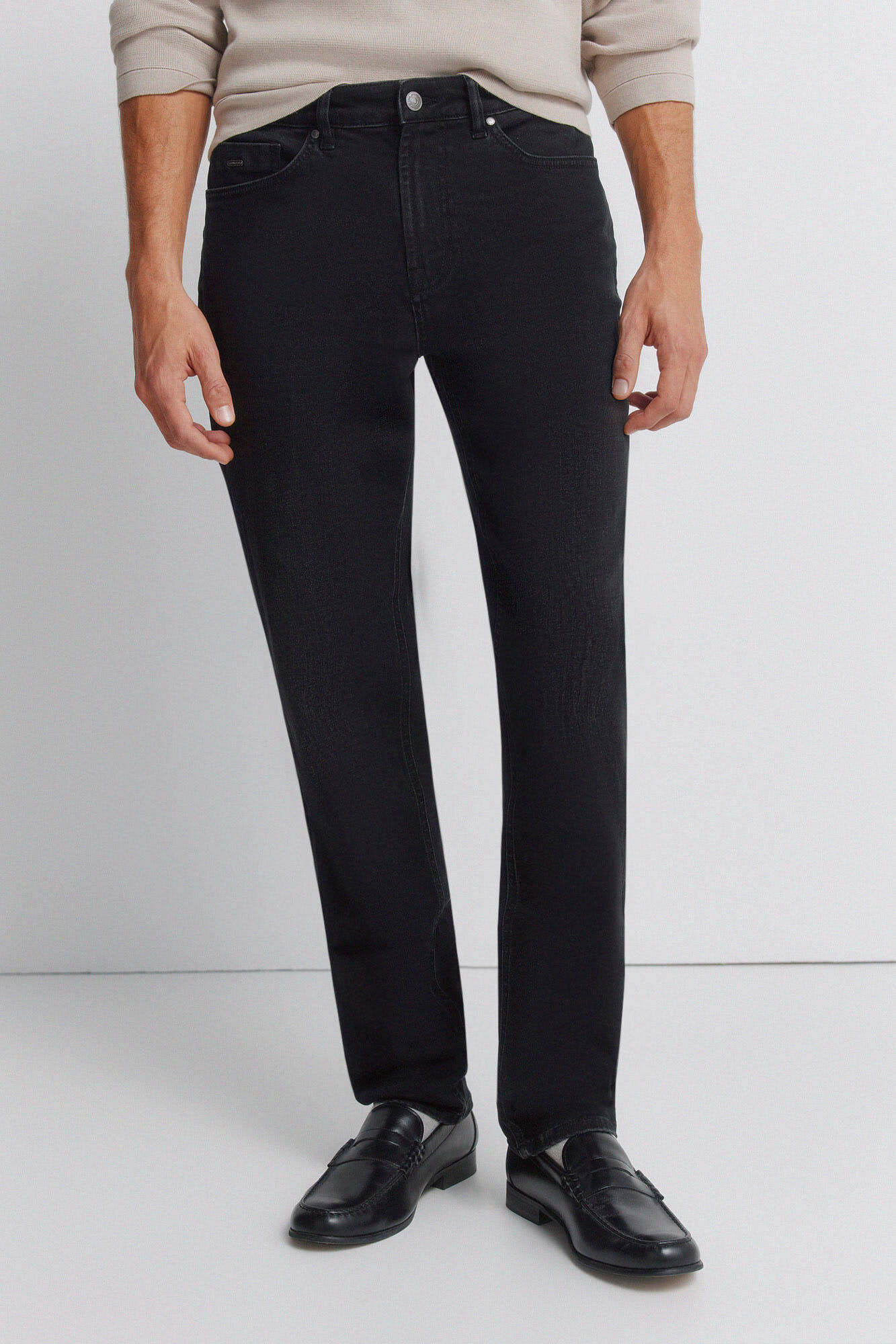 Springfield Washed black skinny fit jeans