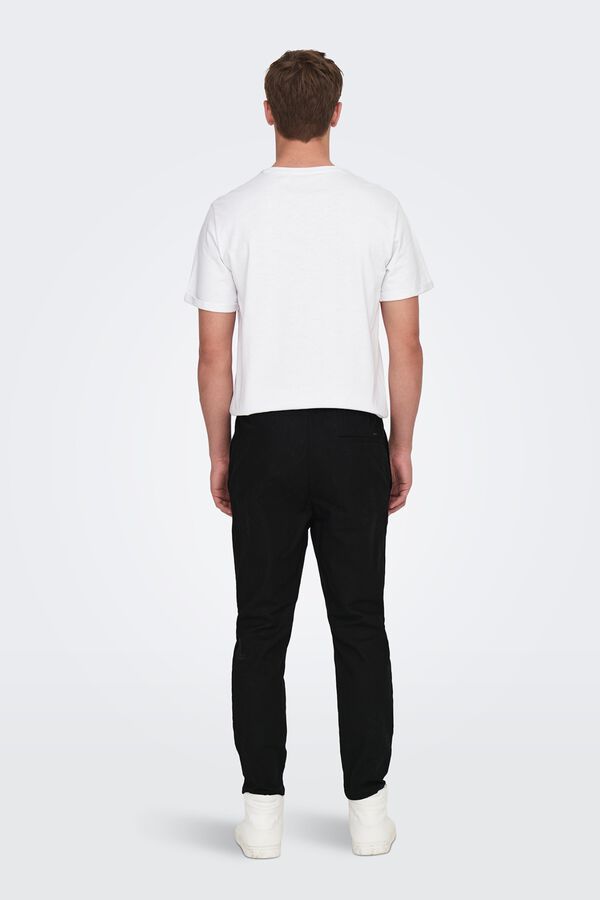 Only & Sons Linen trousers black