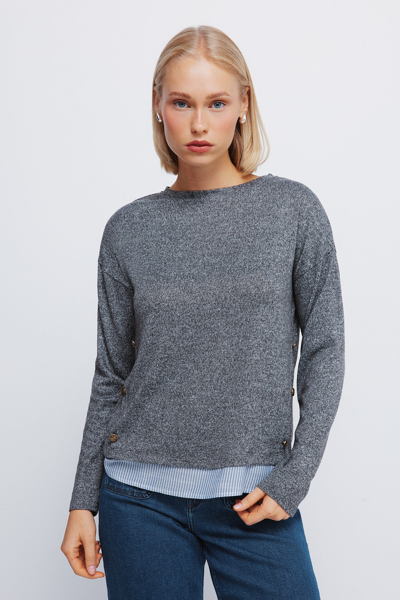 Springfield Camiseta combinada botones lateral