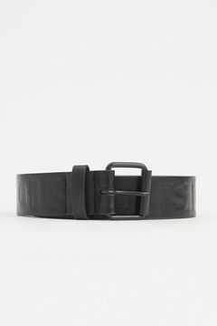 Springfield Embossed faux leather belt black