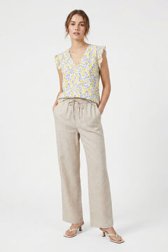 Pieces Top fluido estampado sin mangas
