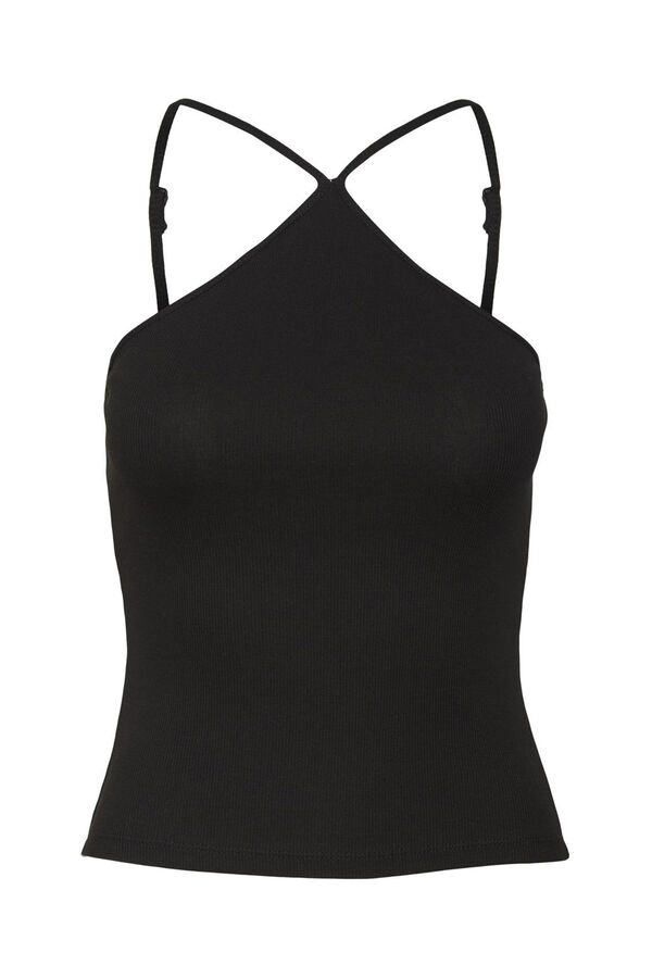 Noisy May Top al&ccedil;as gola halter preto