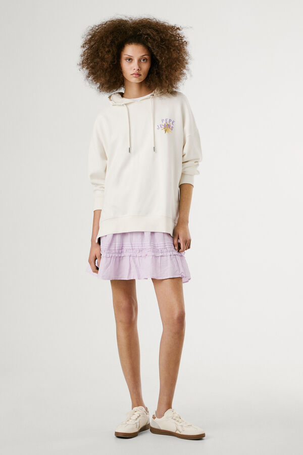 Pepe Jeans Sudadera de manga larga con capucha con logo bordado y dibujo en la parte trasera amarillo