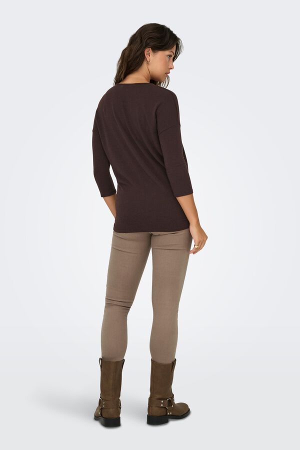 Only French sleeve T-shirt brown