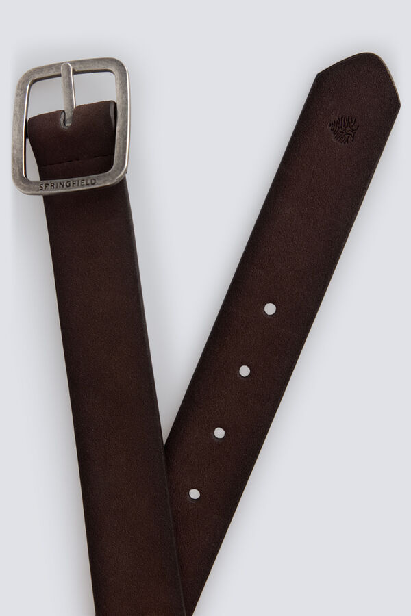 Springfield Reversible faux leather belt nude