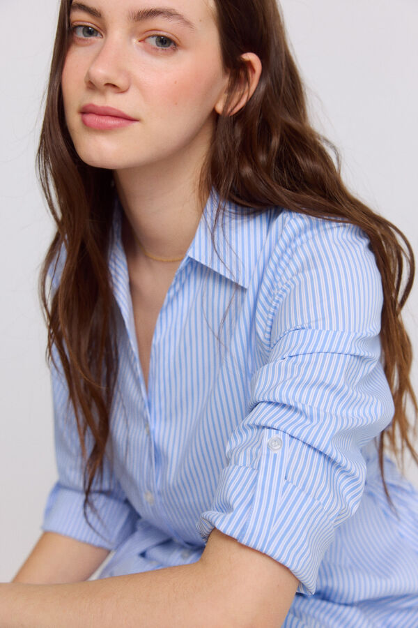 Springfield Striped shirt dress blue