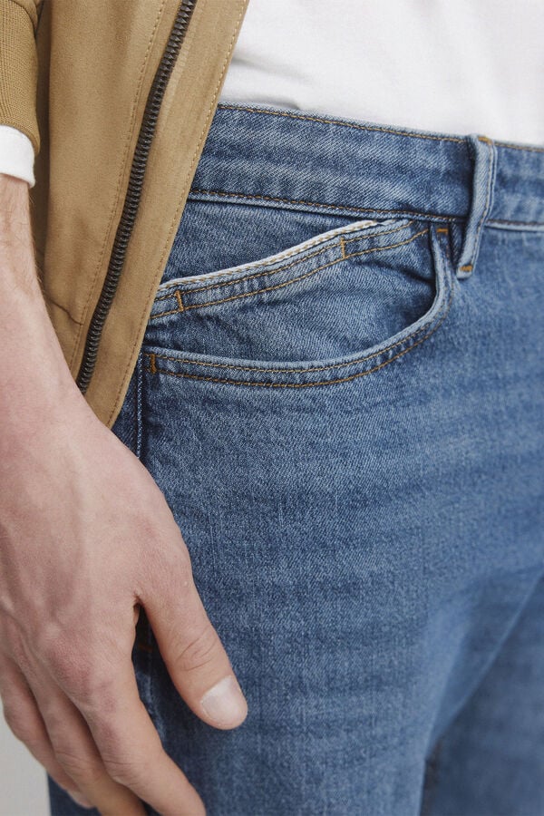 Springfield Medium dark wash slim fit jeans blue