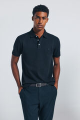 Springfield Slim fit piqué polo shirt black