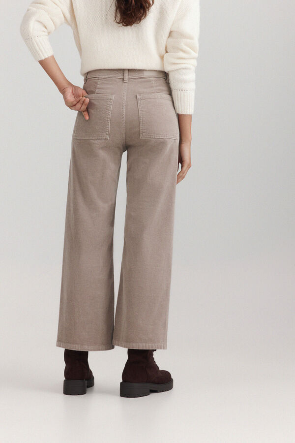 Springfield Cal&ccedil;a de bombazina wide leg cru