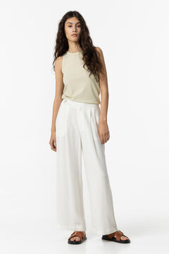 Springfield Cropped Linen Trousers white