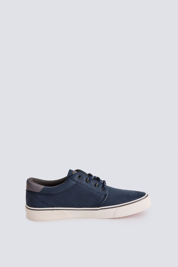 Springfield Faux leather iconic sneaker blue
