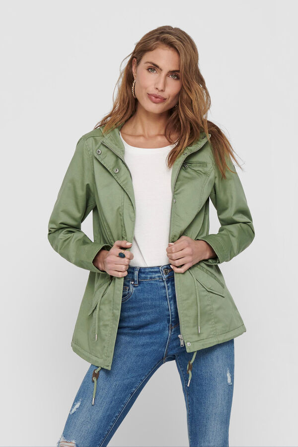 Springfield Hooded parka with gathered waist green