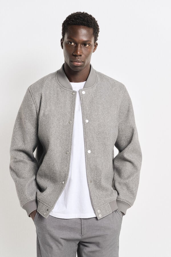 Springfield wool effect bomber jacket tamnosiva