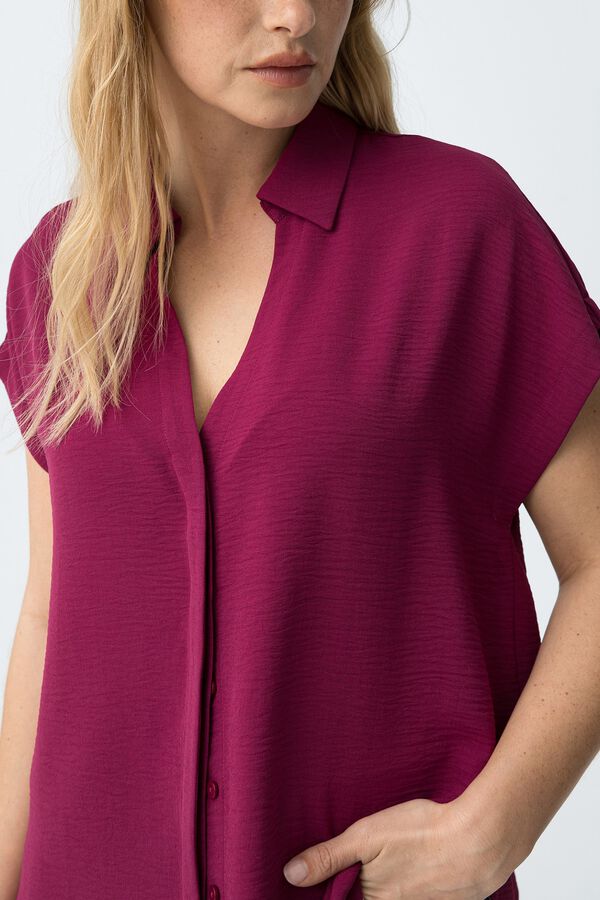 Tiffosi Camisa relaxed manga corta burdeos