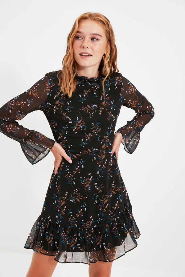 Trendyol Short high neck dress black