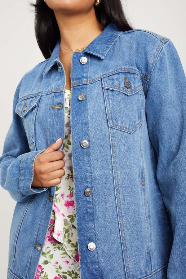 Brave Soul Oversized denim jacket blue