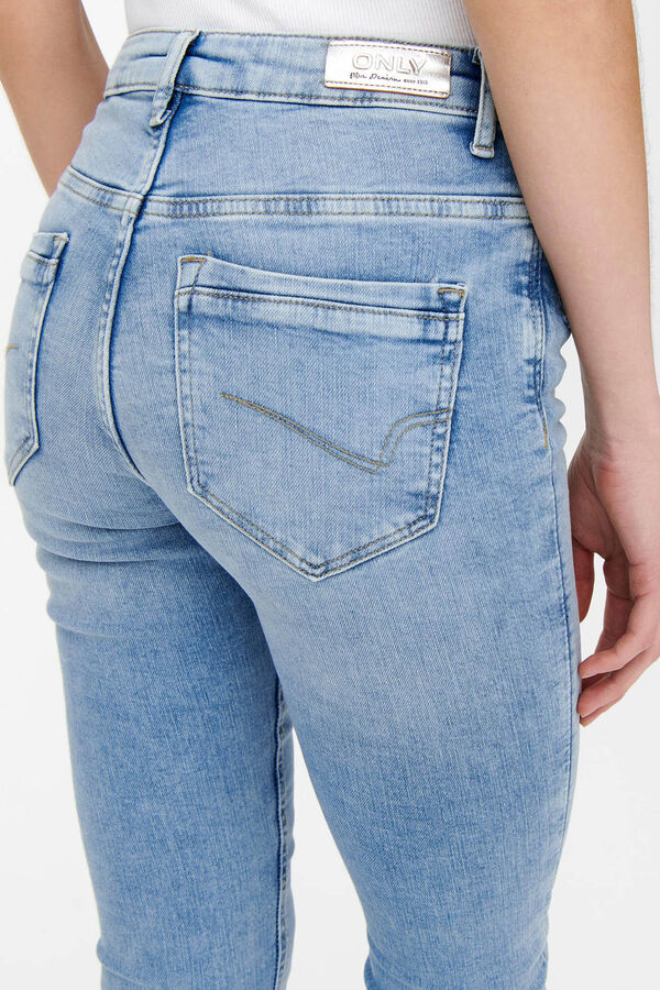 Springfield Jeans cigarro e cintura média azul aço