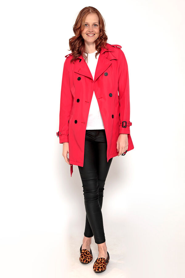 Springfield Buttoned trench coat with belt royal red