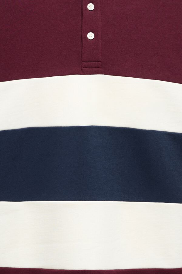Only & Sons Color-Block-Sweatshirt mit Polokragen Rot