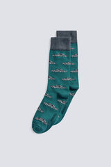 Springfield Retro car cotton sock green
