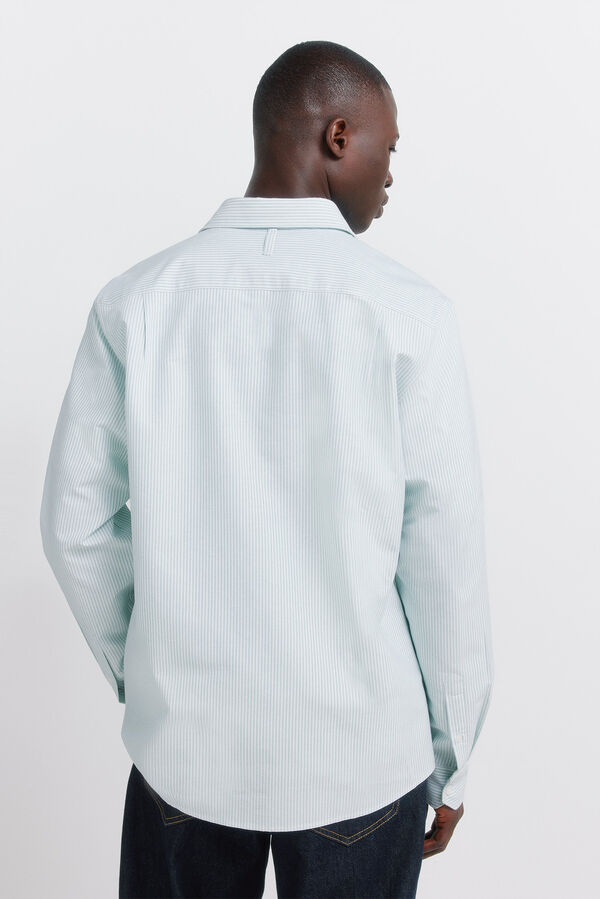 Springfield Striped oxford wrinkle free shirt green