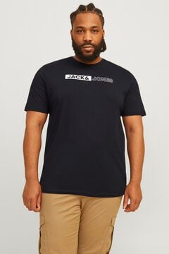 Jack & Jones PLUS Camiseta slim manga corta negro
