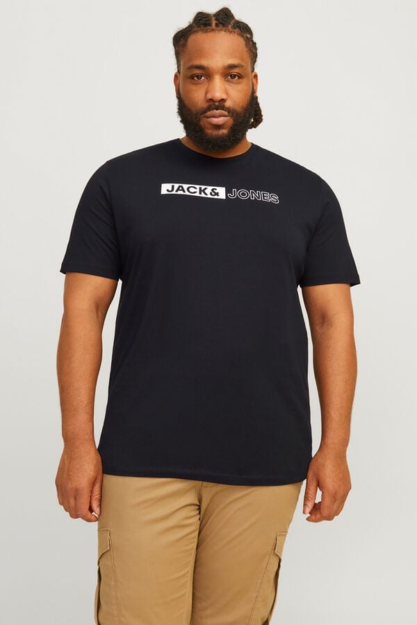Jack & Jones PLUS Camiseta slim manga corta negro