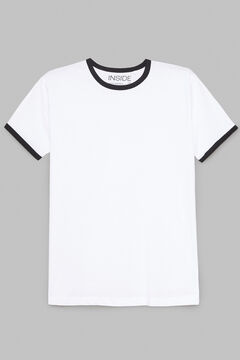 Springfield Basic-Shirt mit Kontrasten blanco