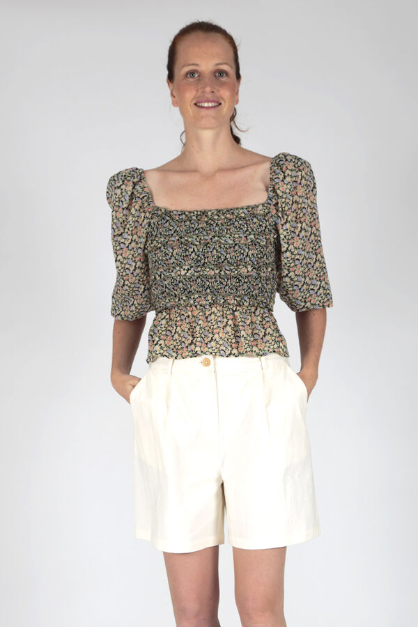 Springfield Top with floral print natural