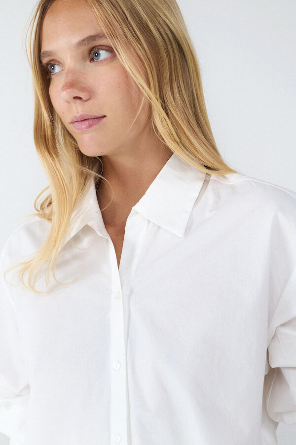 Balmohk Camisa popelín asimétrica blanco