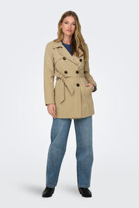 Only Gabardina midi com cinto