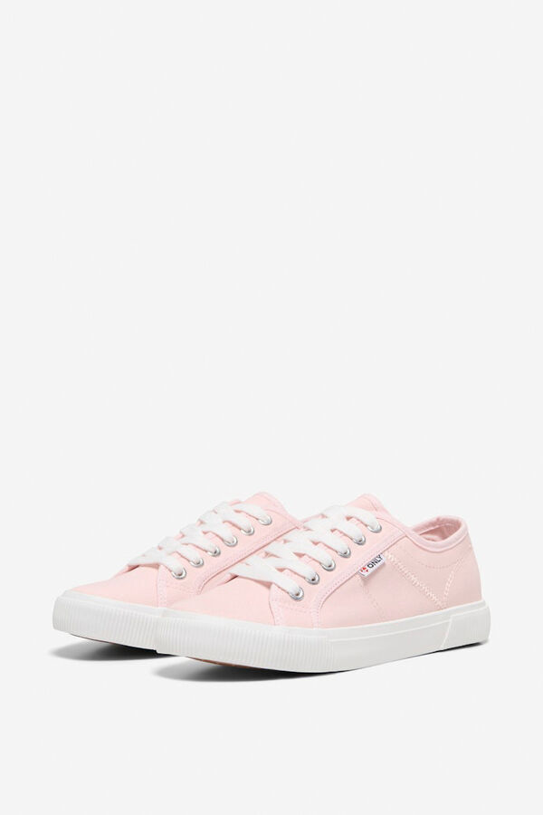 Only Zapatilla baja de lona rosa