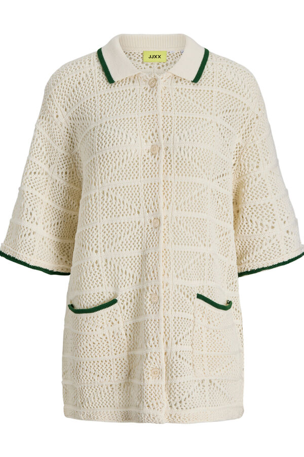 Jack & Jones crochet cardigan  white
