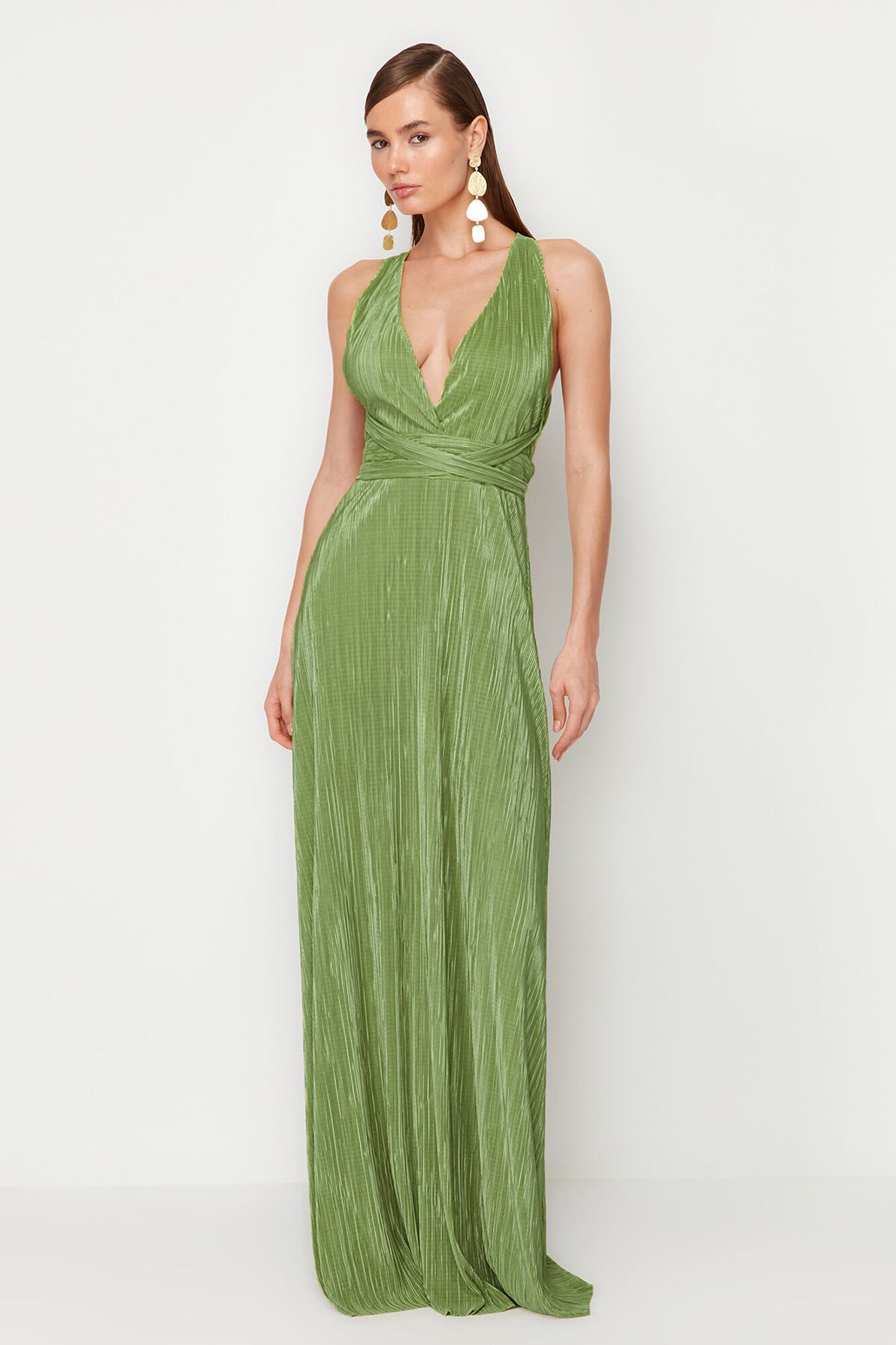 Trendyol Vestido espalda abierta cruzada