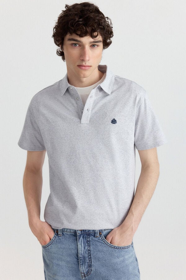 Springfield Microraya jersey slim fit polo shirt beige
